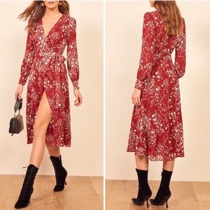 NEW Reformation Susanna Wrap Dress in Bryce